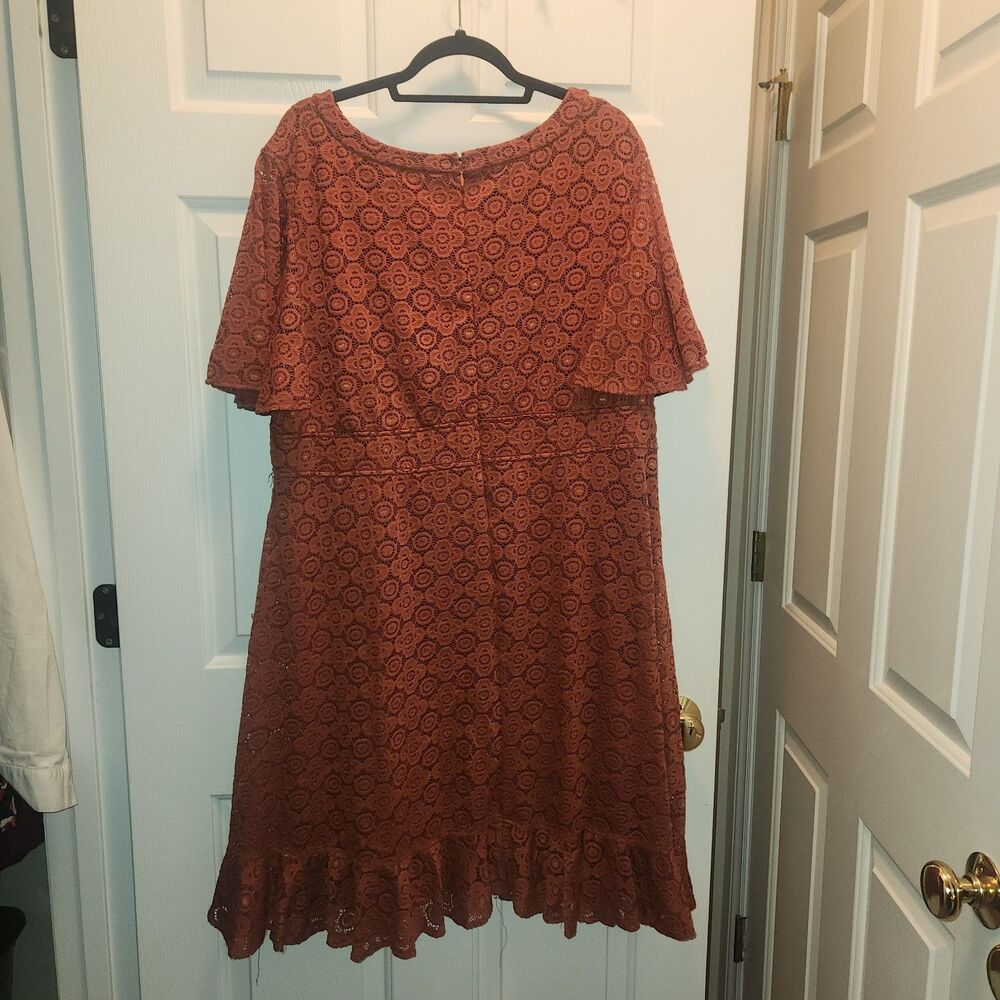 Kiyonna Dress Womens 3X Middeton Lace Floral Spandex Knee Length Lined Plus - Picture 7 of 7